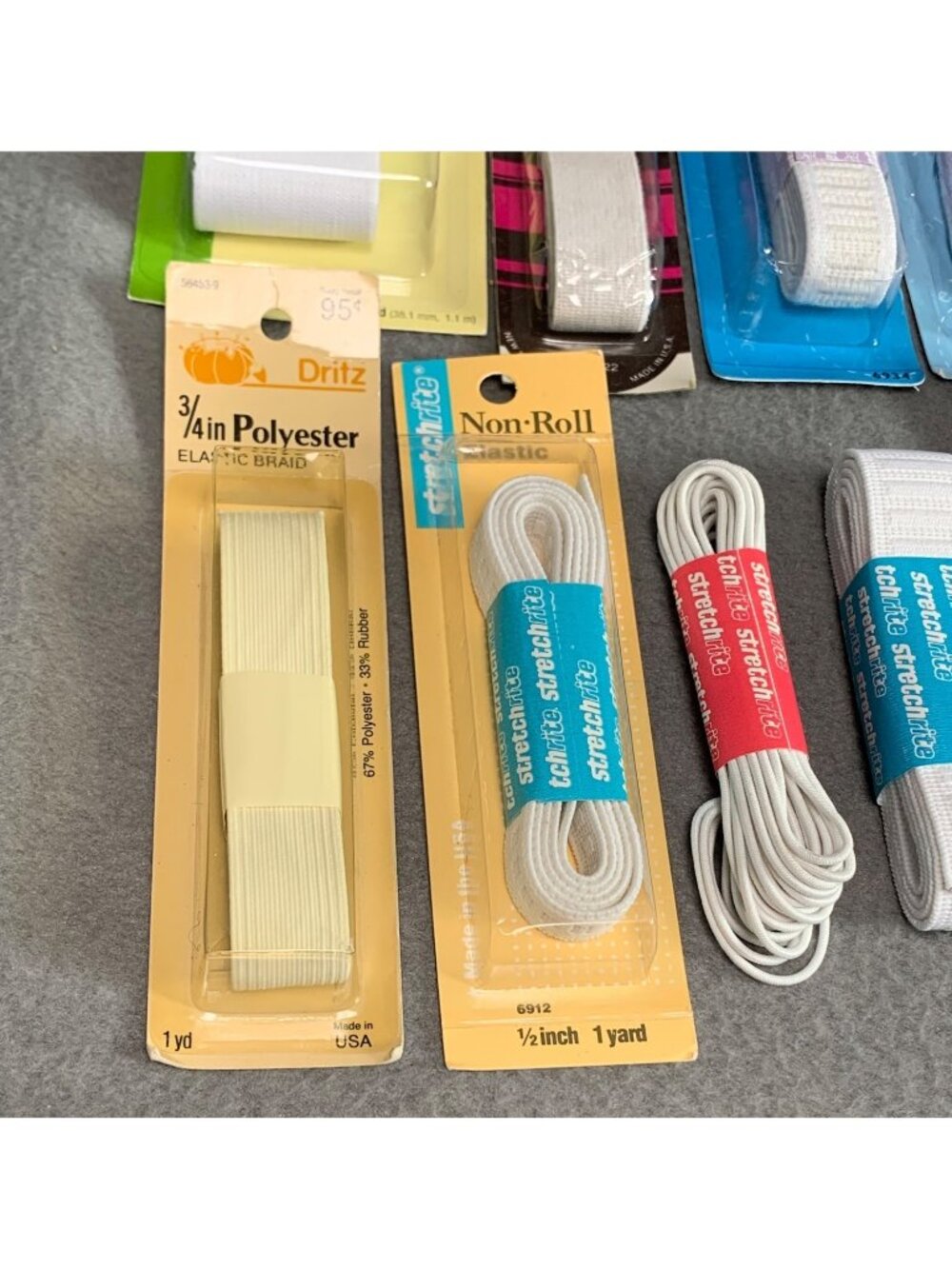 Assorted Elastic & Waistband Lot - Dritz & Stretchrite - 9 Packs - Various Sizes - Picture 2 of 9